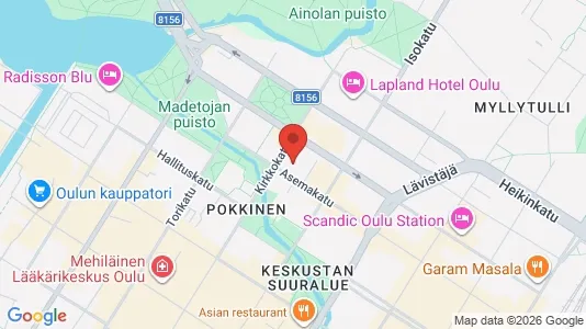 Apartments for rent i Oulu - kort over placeringen