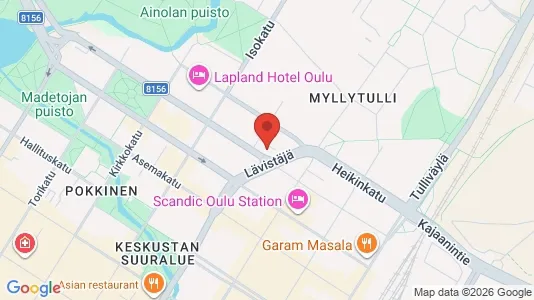 Apartments for rent i Oulu - kort over placeringen