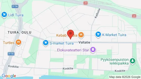 Apartments for rent i Oulu - kort over placeringen