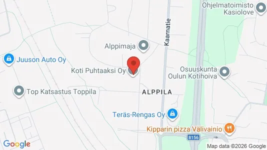 Apartments for rent i Oulu - kort over placeringen