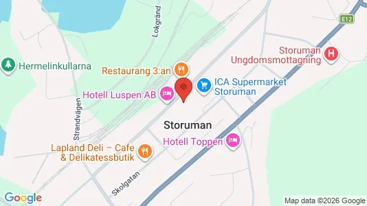 Apartments for rent i Storuman - kort over placeringen