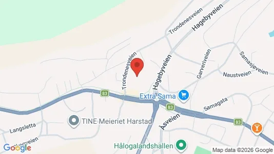 Rooms for rent i Harstad - kort over placeringen