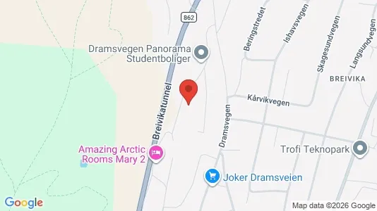 Rooms for rent i Tromsø - kort over placeringen