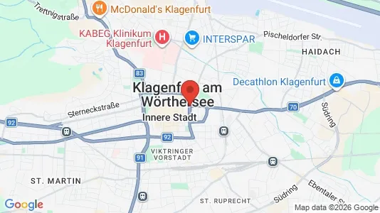 Apartments for rent i Klagenfurt am Wörthersee - kort over placeringen