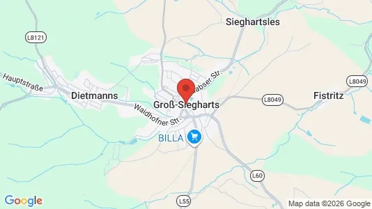 Houses for rent i Groß-Siegharts - kort over placeringen