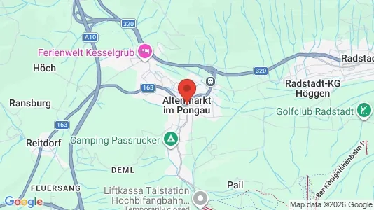 Apartments for rent i Altenmarkt im Pongau - kort over placeringen