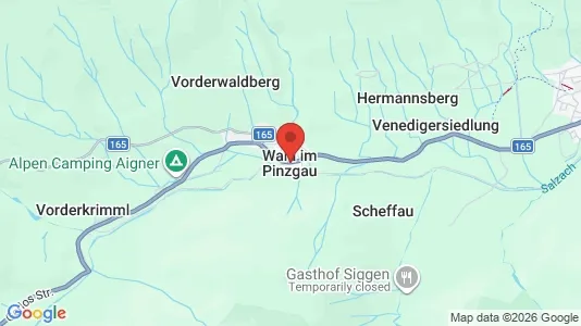 Apartments for rent i Wald im Pinzgau - kort over placeringen