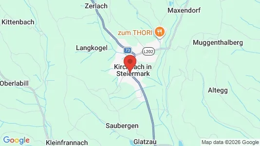 Apartments for rent i Kirchbach-Zerlach - kort over placeringen