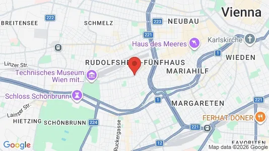 Apartments for rent i Wien Rudolfsheim-Fünfhaus - kort over placeringen