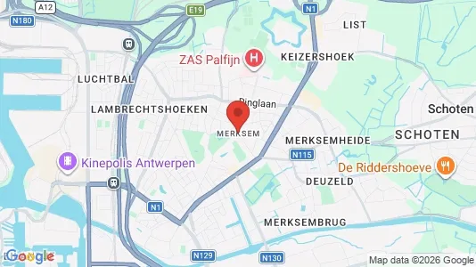 Houses for rent i Antwerp Merksem - kort over placeringen