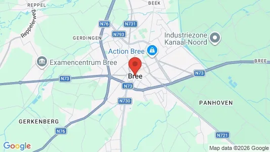 Houses for rent i Bree - kort over placeringen