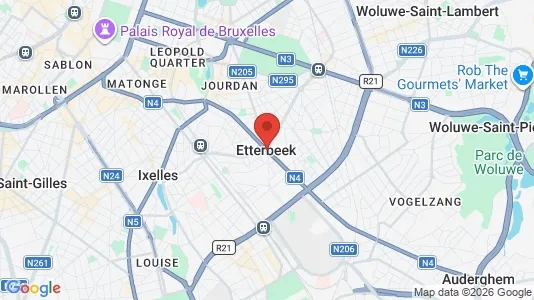 Apartments for rent i Brussels Etterbeek - kort over placeringen