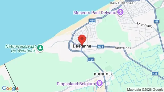 Houses for rent i De Panne - kort over placeringen