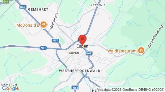 Houses for rent i Eupen - kort over placeringen