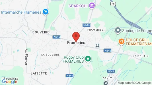 Houses for rent i Frameries - kort over placeringen
