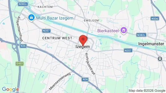 Houses for rent i Izegem - kort over placeringen