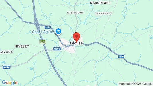 Apartments for rent i Léglise - kort over placeringen