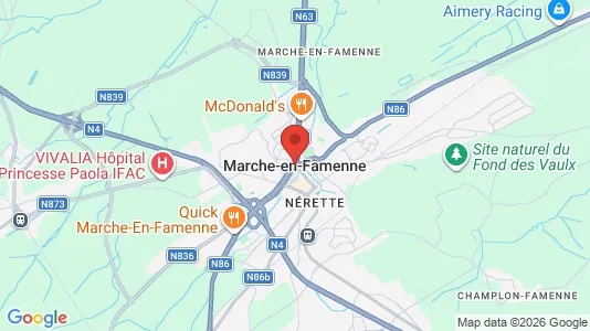 Houses for rent i Marche-en-Famenne - kort over placeringen