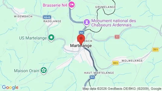 Apartments for rent i Martelange - kort over placeringen