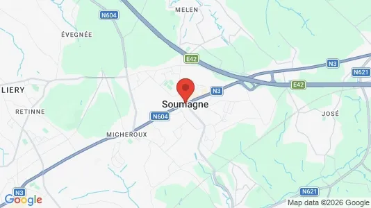 Apartments for rent i Soumagne - kort over placeringen