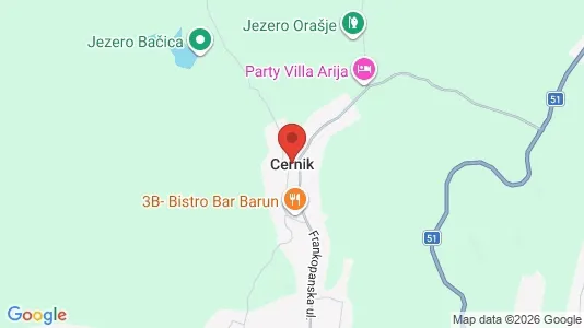 Apartments for rent i Cernik - kort over placeringen