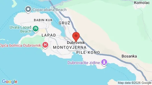 Apartments for rent i Dubrovnik - kort over placeringen