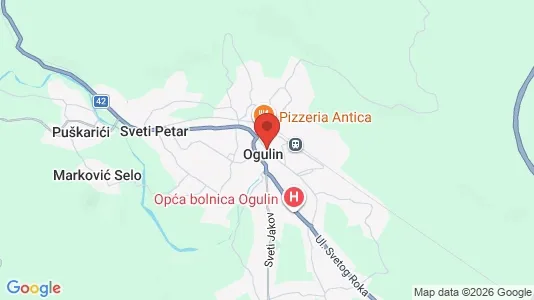 Apartments for rent i Ogulin - kort over placeringen