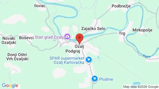 Apartments for rent i Ozalj - kort over placeringen