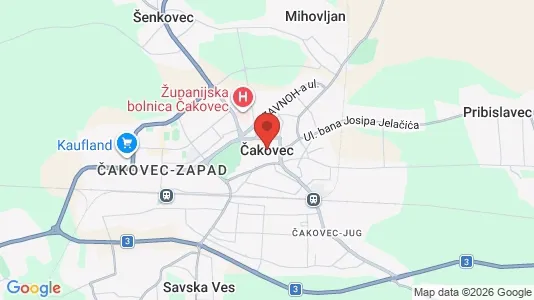 Houses for rent i Čakovec - kort over placeringen