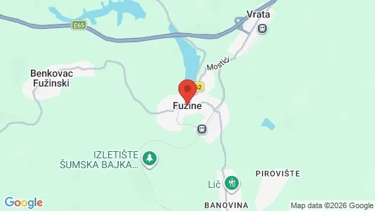 Apartments for rent i Fužine - kort over placeringen