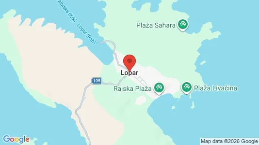 Apartments for rent i Lopar - kort over placeringen