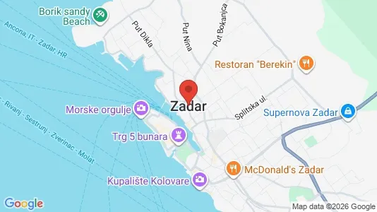Houses for rent i Zadar - kort over placeringen