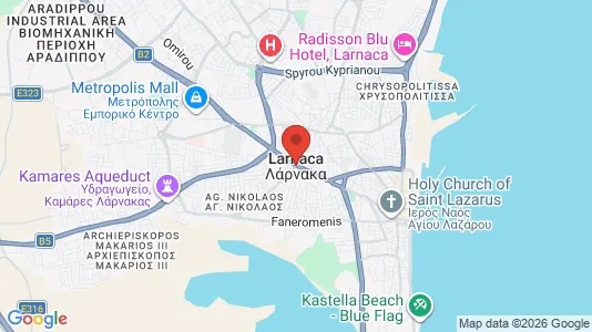 Apartments for rent i Larnaca - kort over placeringen