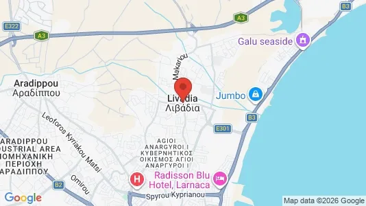 Apartments for rent i Livadia Larnakas - kort over placeringen