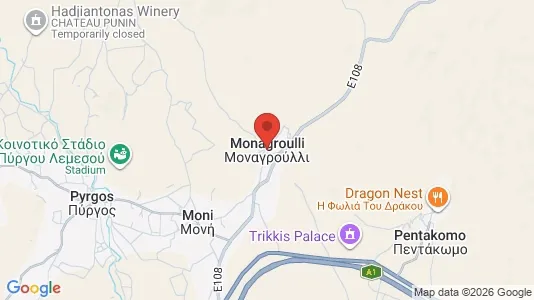 Rooms for rent i Monagroulli - kort over placeringen