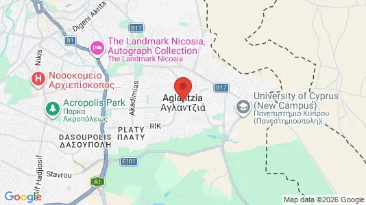 Apartments for rent i Nicosia Aglantzia - kort over placeringen