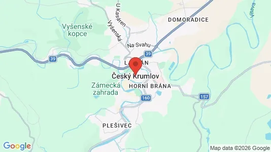 Apartments for rent i Český Krumlov - kort over placeringen