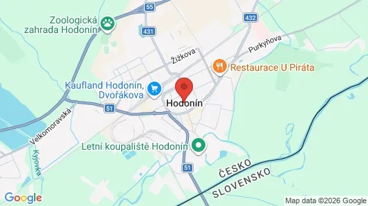 Apartments for rent i Hodonín - kort over placeringen