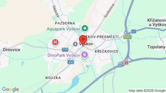 Apartments for rent i Vyškov - kort over placeringen
