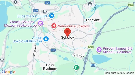 Apartments for rent i Sokolov - kort over placeringen