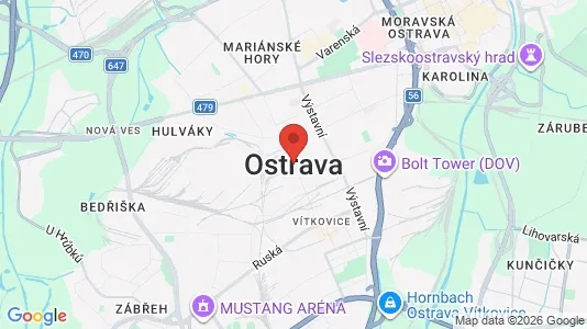 Apartments for rent i Ostrava-město - kort over placeringen