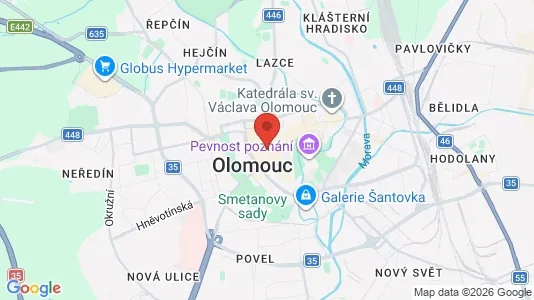 Apartments for rent i Olomouc - kort over placeringen