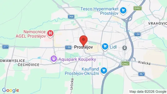 Apartments for rent i Prostějov - kort over placeringen