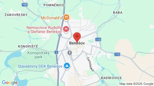 Apartments for rent i Benešov - kort over placeringen