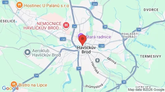 Apartments for rent i Havlíčkův Brod - kort over placeringen