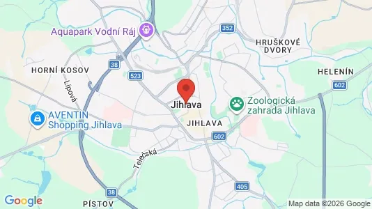 Apartments for rent i Jihlava - kort over placeringen