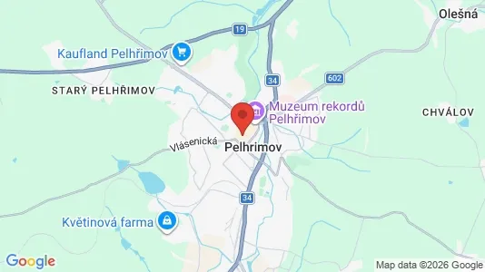 Apartments for rent i Pelhřimov - kort over placeringen
