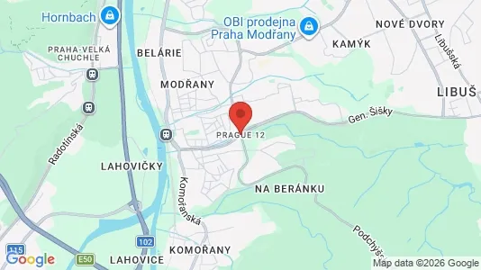 Apartments for rent i Prague 12 - kort over placeringen