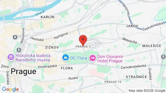 Apartments for rent i Prague 3 - kort over placeringen