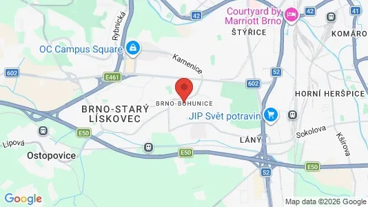 Apartments for rent i Brno-Bohunice - kort over placeringen